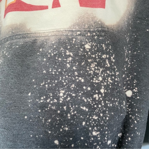 KC Chiefs Mahomes Kelce Grey Hoodie Bleach Speckled Size S - Picture 6 of 9